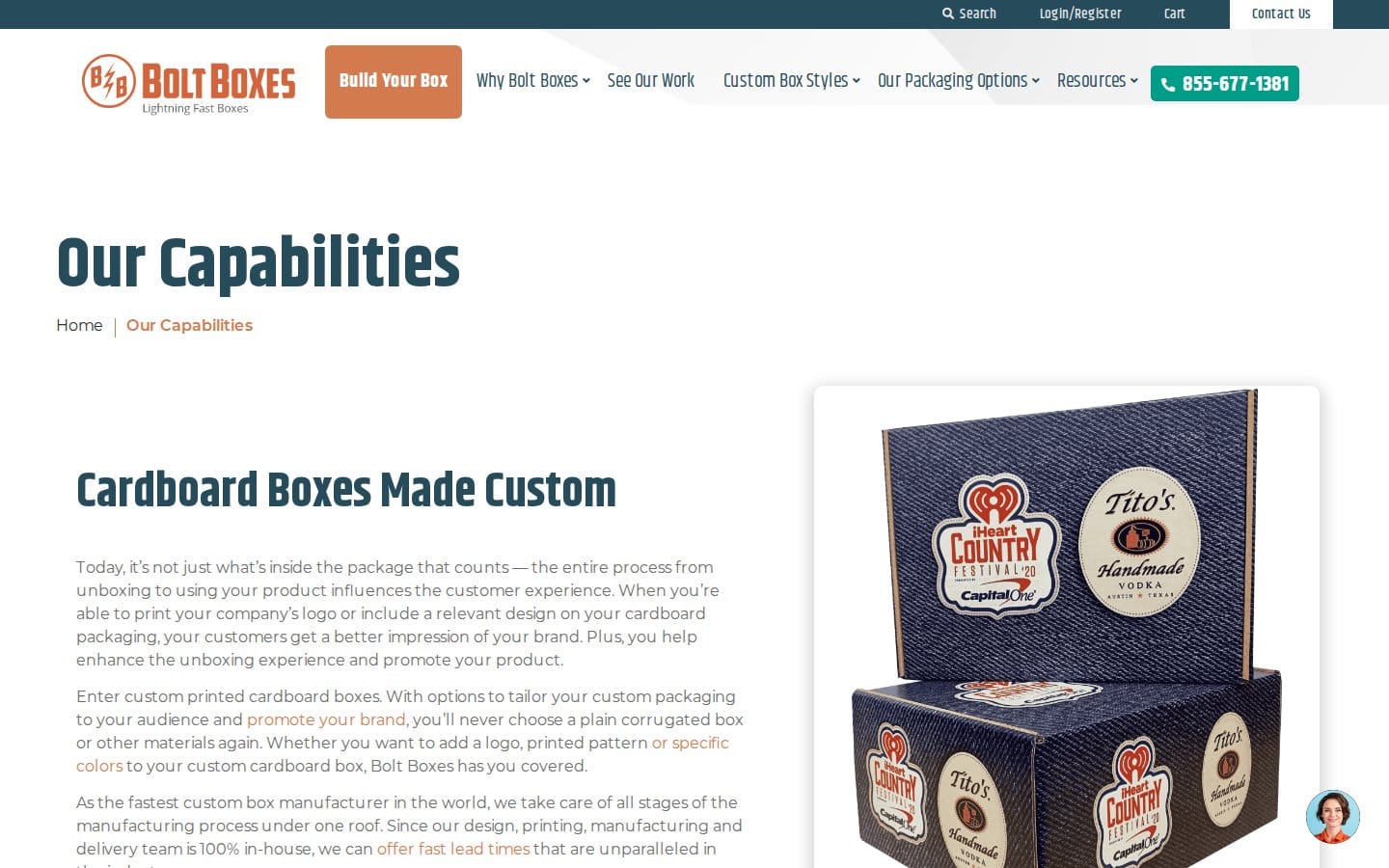 Screenshot of Bolt Boxes's pricing page