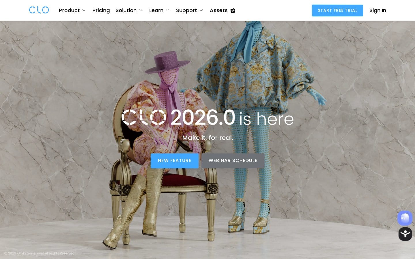 Screenshot of CLO 3D's pricing page