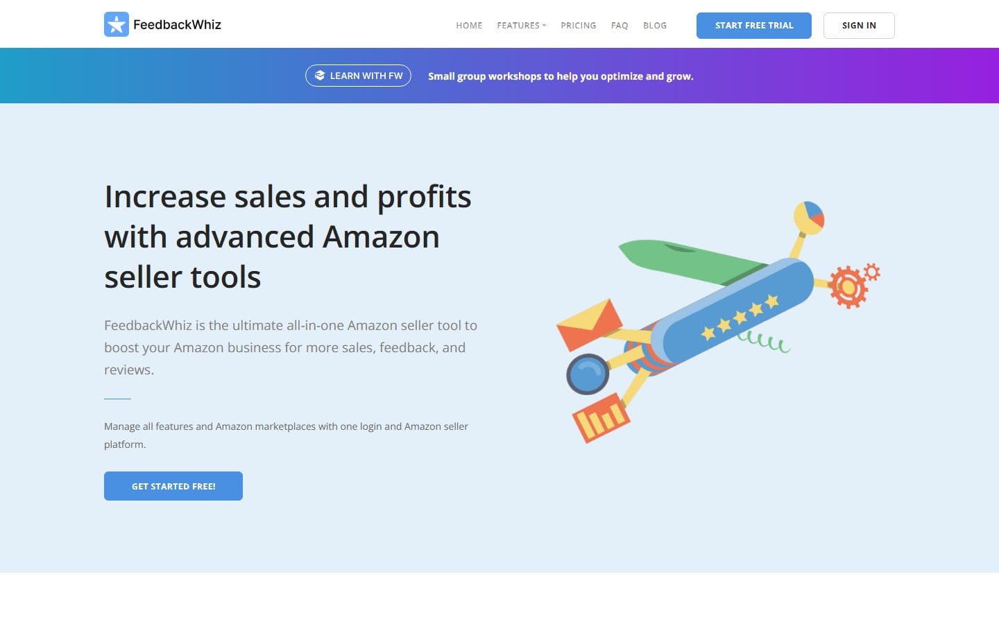 Screenshot of FeedbackWhiz's pricing page