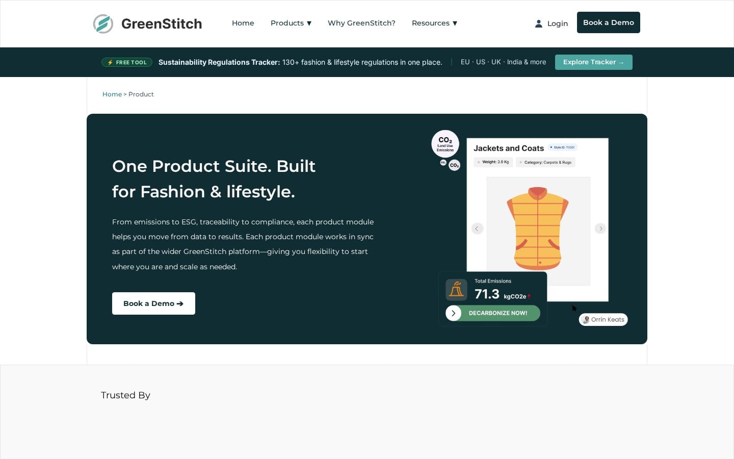 Screenshot of GreenStitch's pricing page