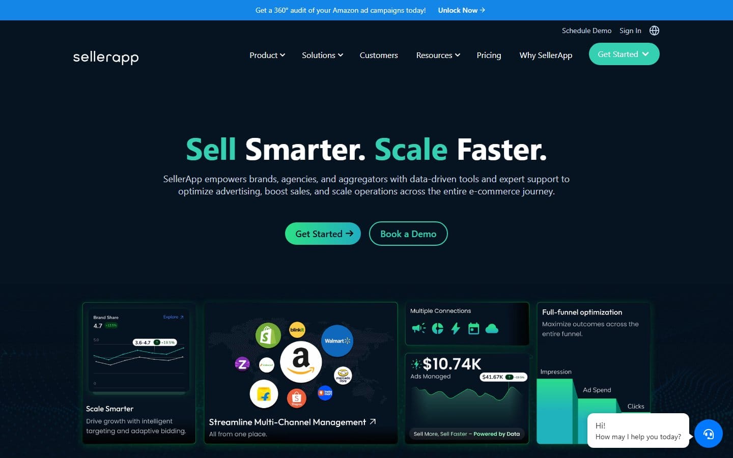 Screenshot of SellerApp's pricing page