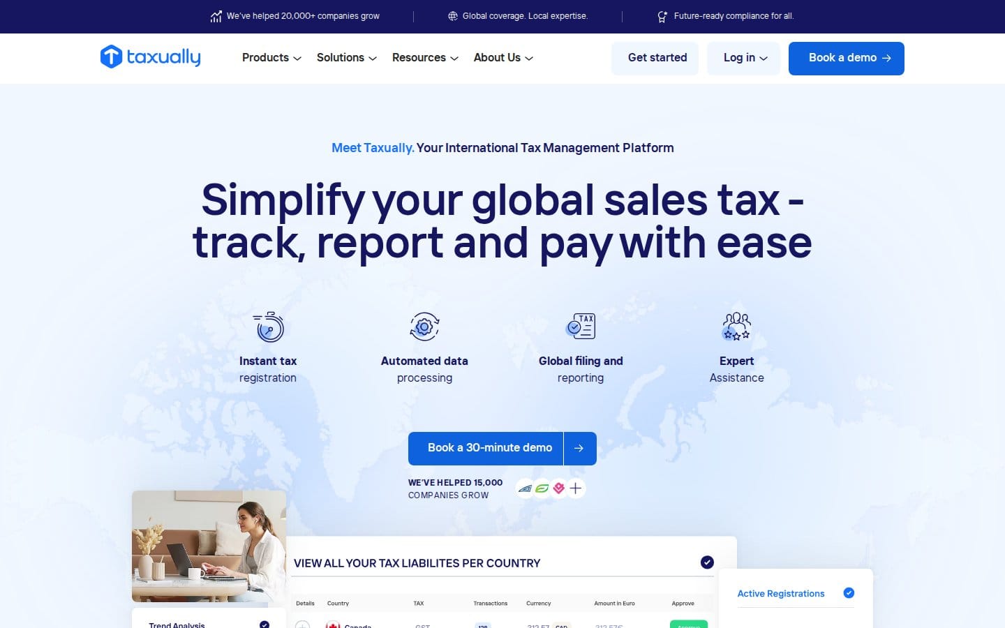 Screenshot of Taxually's pricing page