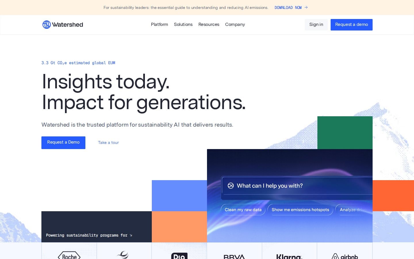Screenshot of Watershed's pricing page