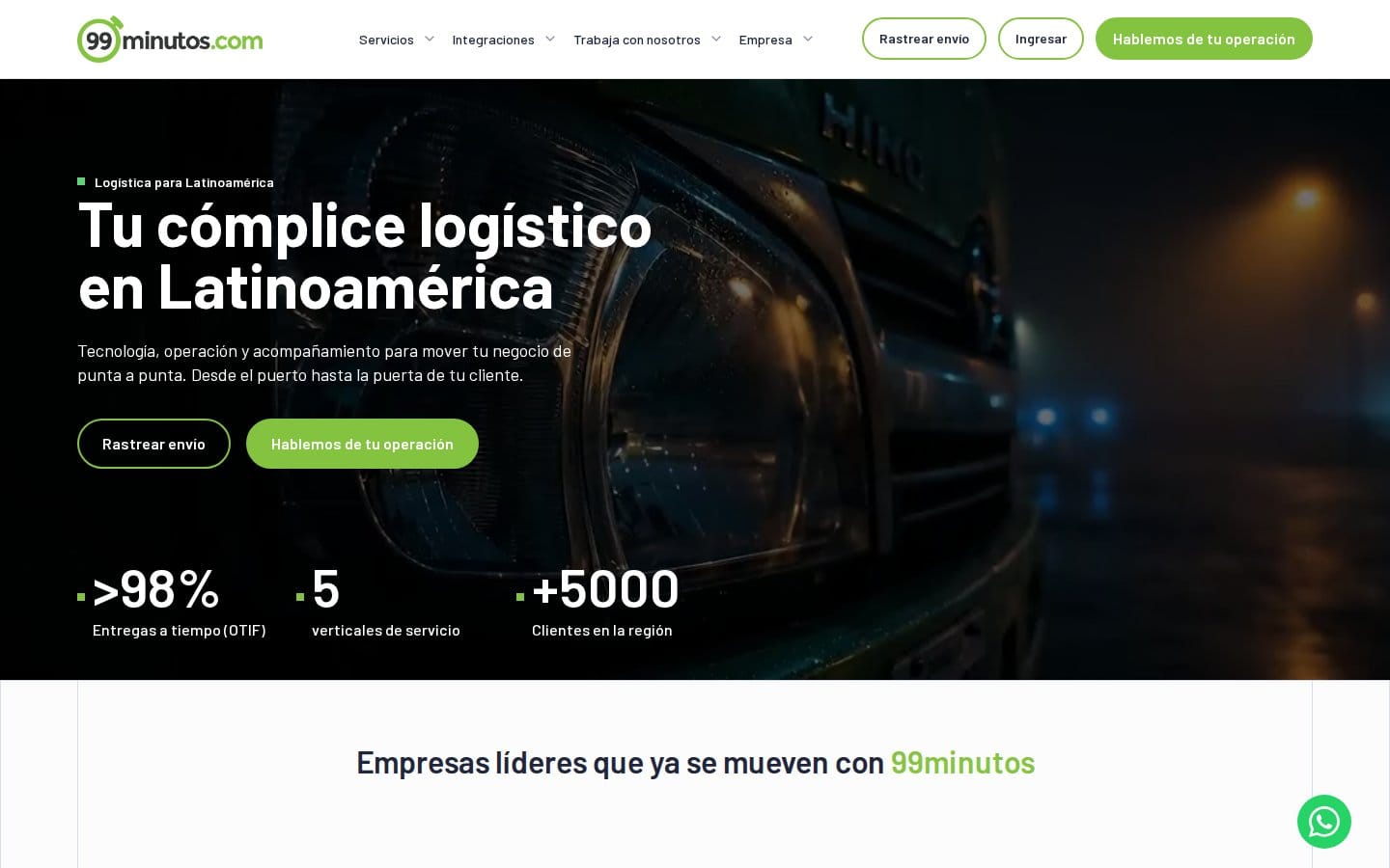 Screenshot of 99minutos's pricing page