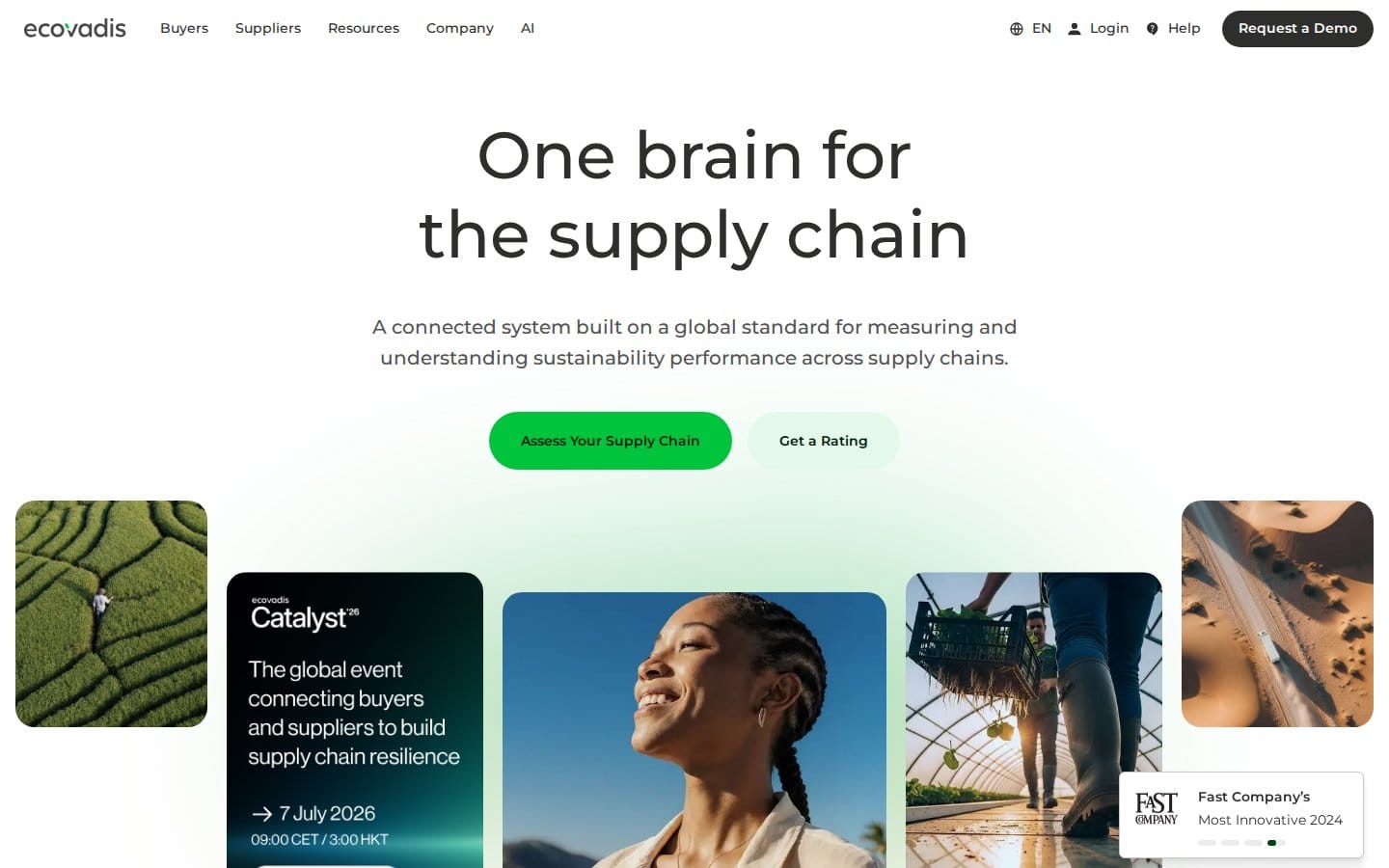 Screenshot of EcoVadis's pricing page
