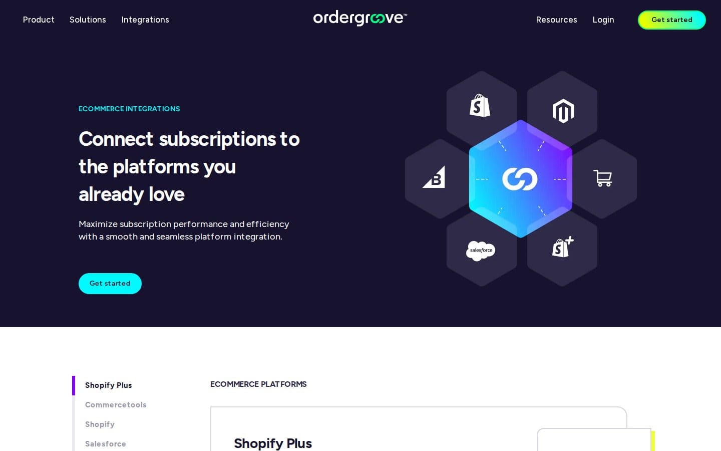 Screenshot of Ordergroove's pricing page