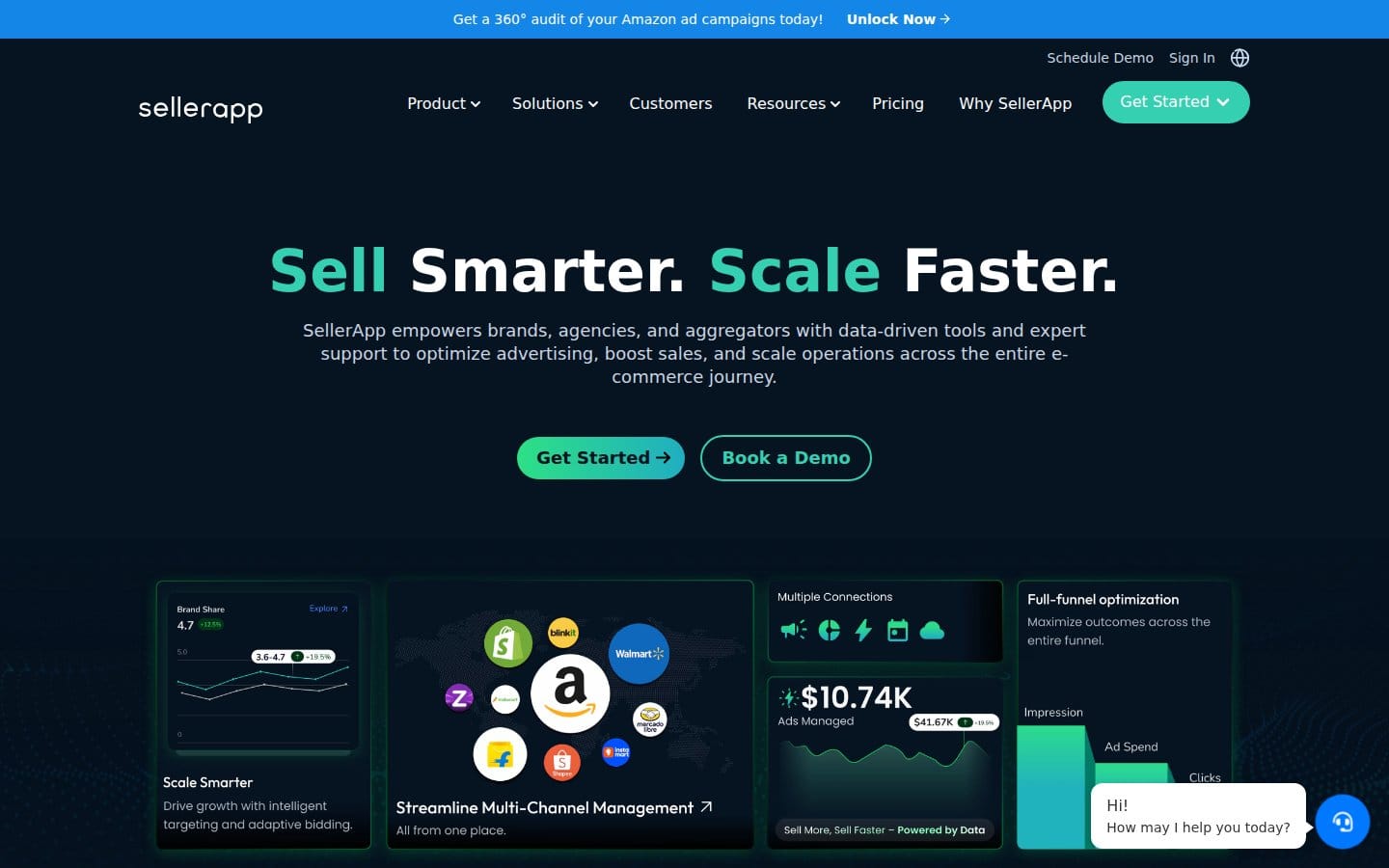 Screenshot of SellerApp's pricing page