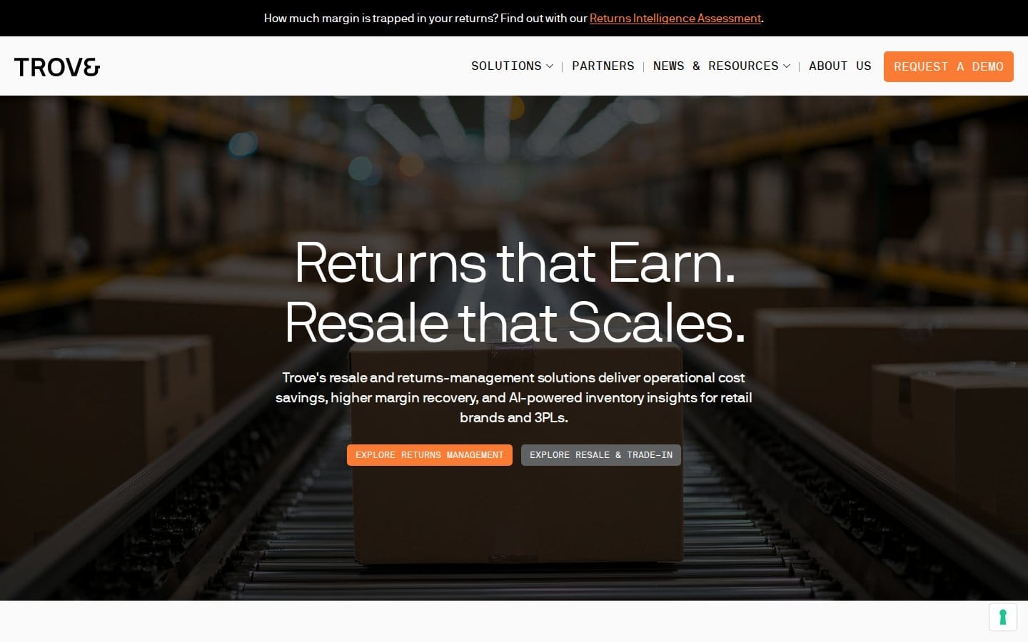 Screenshot of Trove's pricing page