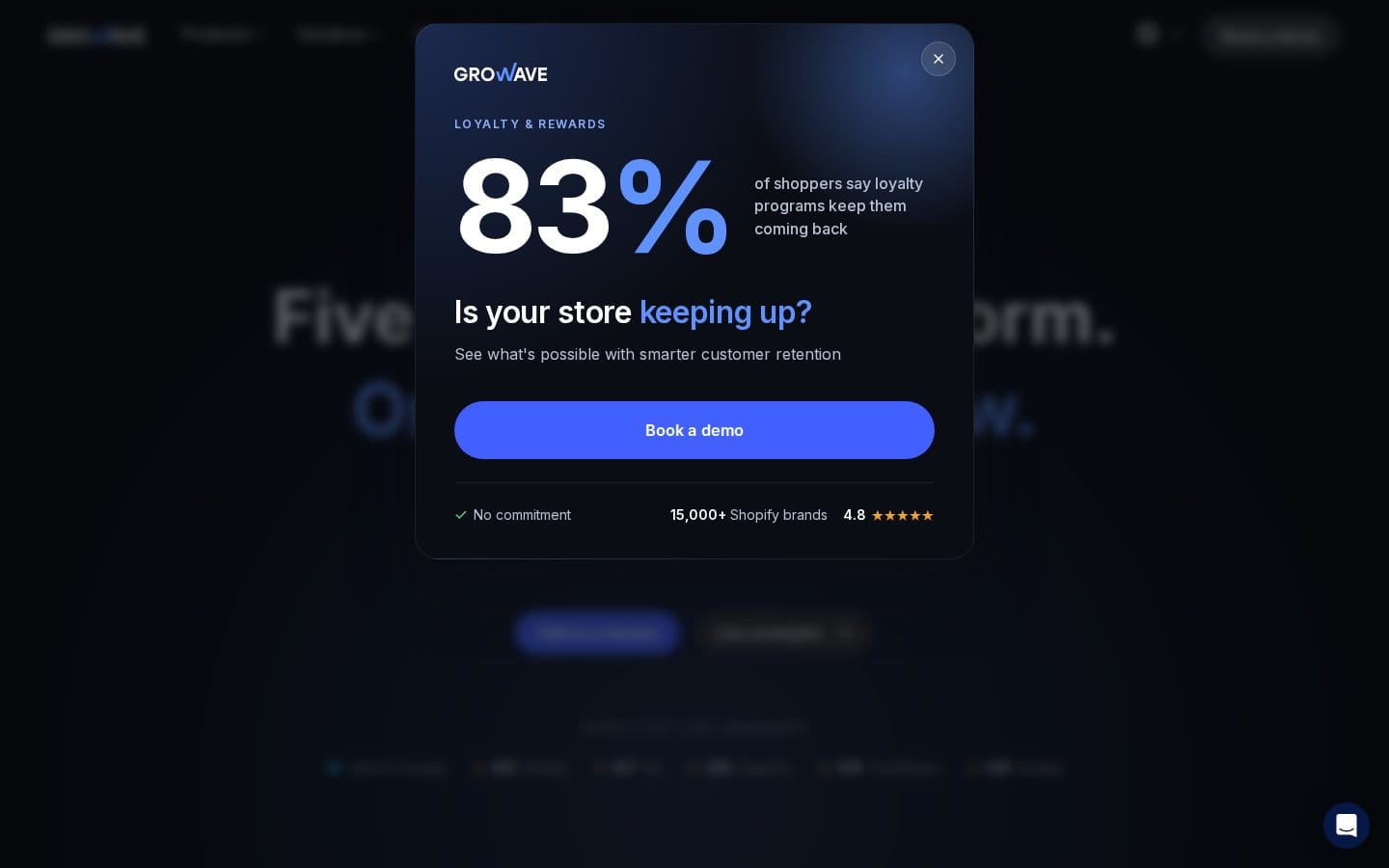 Screenshot of Growave's pricing page