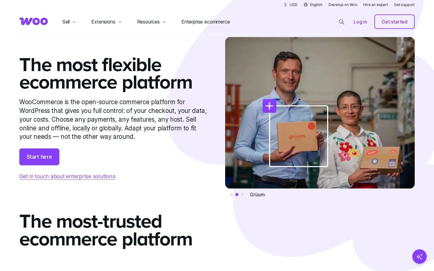 Screenshot of WooCommerce's pricing page