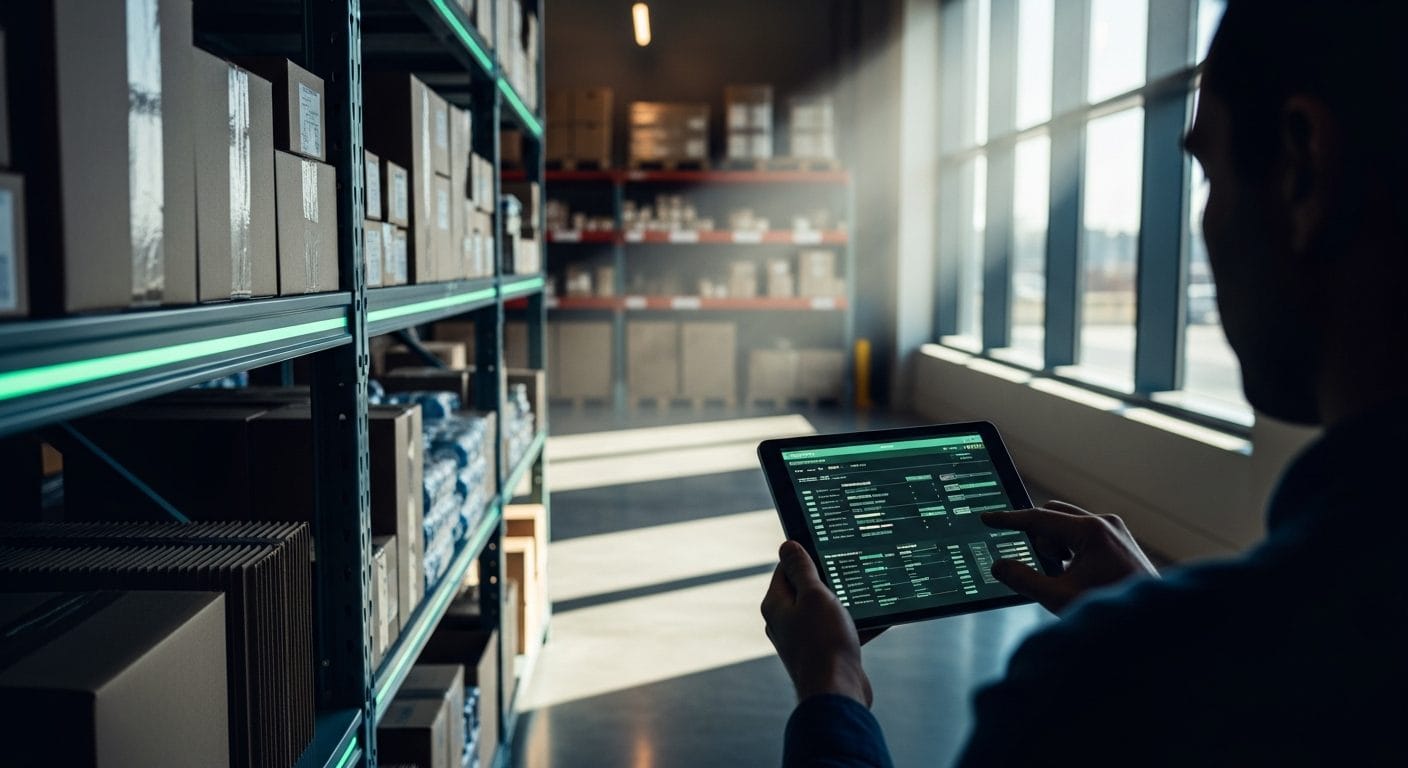 AI demand forecasting dashboard showing predictive analytics graphs and inventory optimization metrics for ecommerce business