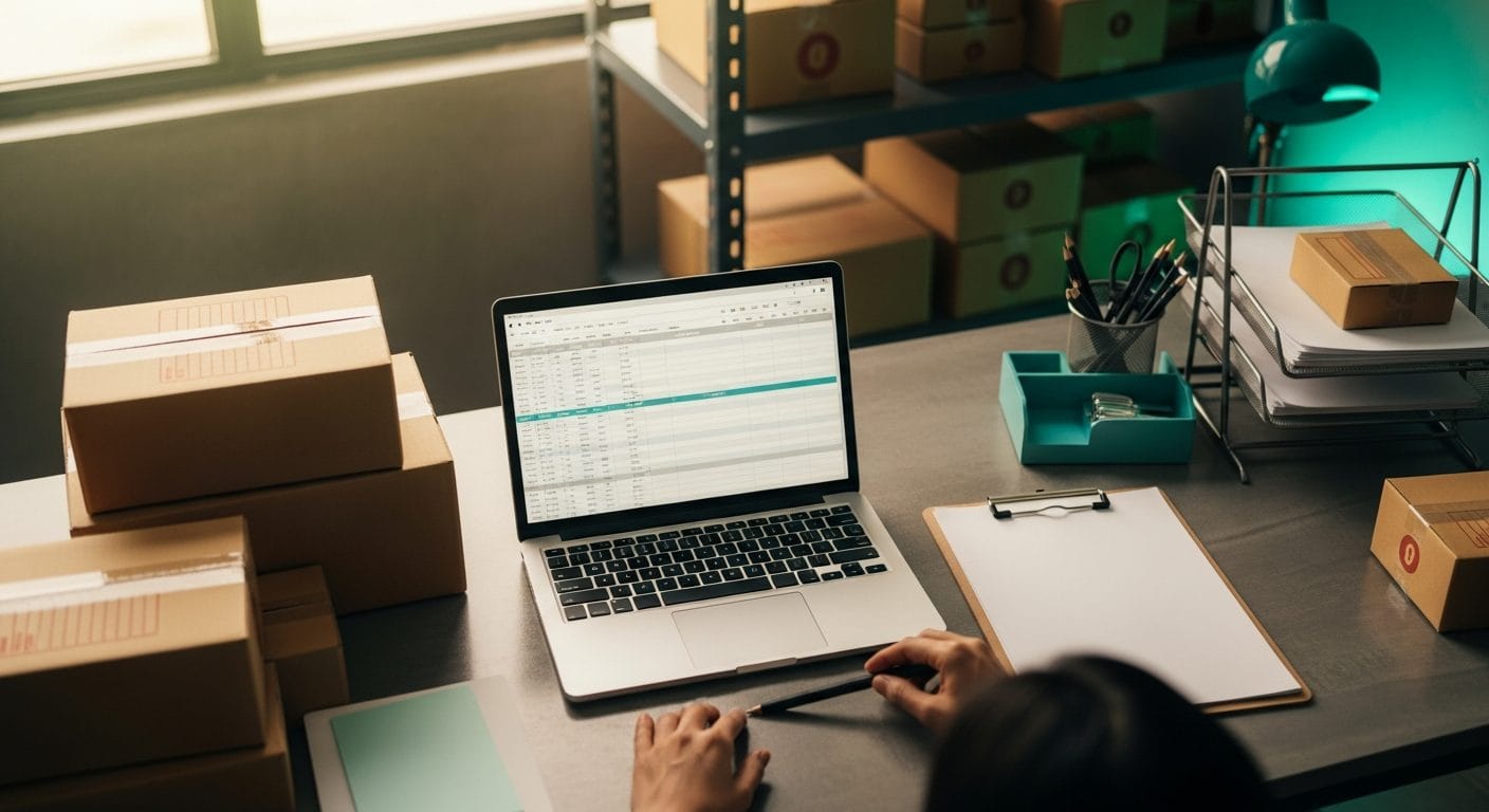Dashboard showing Amazon FBA inventory data automatically syncing and updating in real-time within a Google Sheets spreadshee